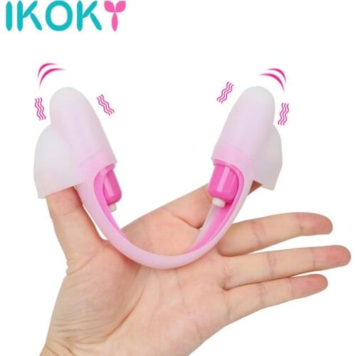 IKOKY Silicone Finger Vibrator Sex Toys for Women Vagina Stimulation G-spot Clitoral Massager Female Masturbation Adult Products