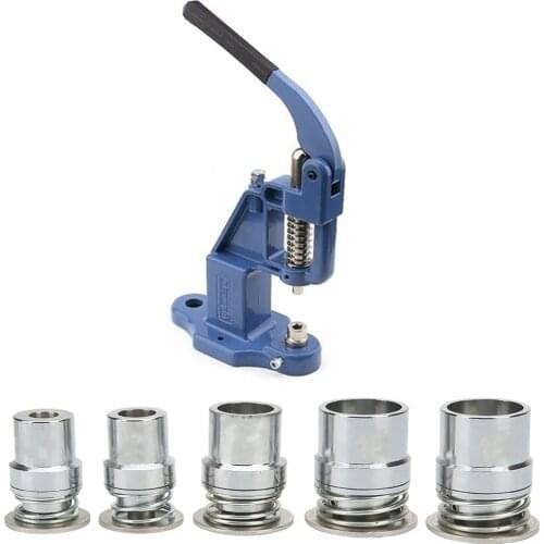 Hand Press Tool Machine Manual Cover Button Tools 5 Dies Size Fabric Covered Button Mould Tool Mold Press Full Set Kit