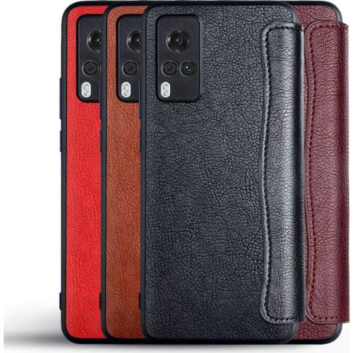 Classic Case For Vivo X60 Coque Business Style Pu Leather No Magnet Flip Cover For Vivo X60 Case Funda
