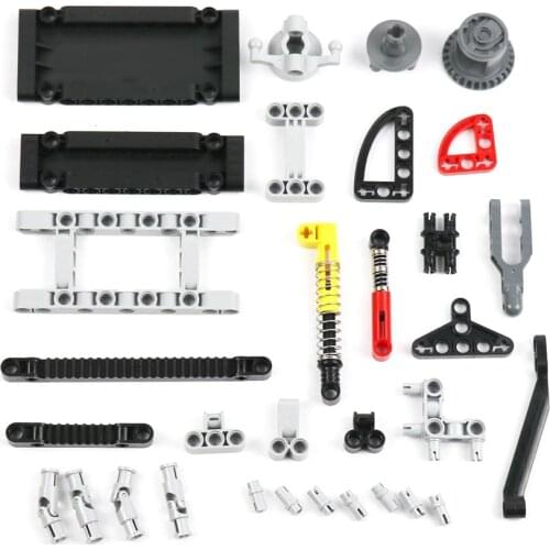 MOC Building Blocks Brick Technic Parts Universal Joint Shock Absorber Hard Spring Technic Liftarm Beam Panel Gear Rack Kids Toy