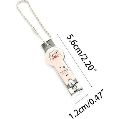 Korean Style Stainless Steel Curved Nail Clippers Cute Cartoon Meow Cactus Pedicure Manicure Trimmer Portable Scissor With