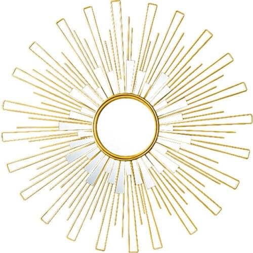 American round living room wall mirror fashion HD glass material porch hanging decoration modern light Luxury home espelho