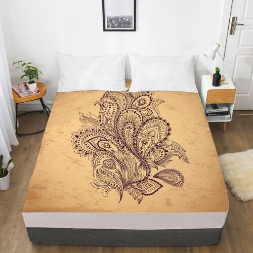 Customize Fitted Sheets Mattress Cover With Elastic Band 3D Bedsheet Linens 200x220 180x200 Bed Sheet Bedding Bohemia