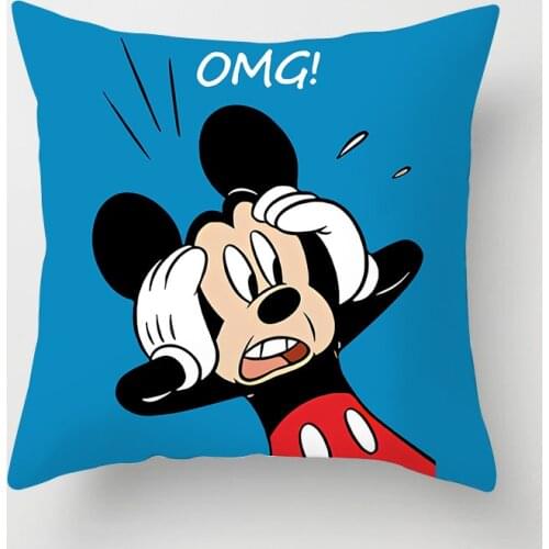 Mickey Mouse Minnie Cartoon Cushion Cover Disney Throw Pillow Mickey Minnie Donald Duck Daisy Goofy Textile Pillow Cover 45x45cm