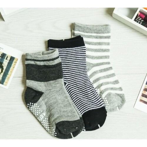 12 Pairs Cotton Baby Toddler Kid Sock Boy Girl Non Skid Anti Slip Knit Ankle Grip Sock