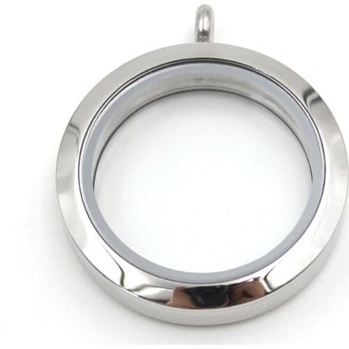 Mix Size 316L Stainless Steel Floating Locket Silver Twist Screw Floating Charms Glass Memory Locket for DIY Necklace Jewelry