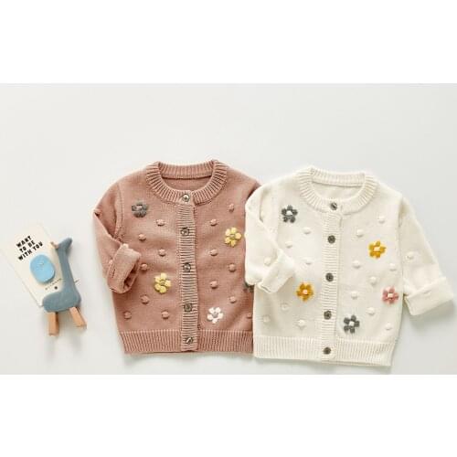 Casual Autumn Girls Kids Knitwear Sweater Cardigan Children Baby Infants Long Sleeve Knitting Coats Saco S12734