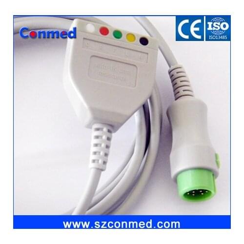 Compatibe New Mindray T5 T8 12pins ecg trunk cable 5 lead with CE approved