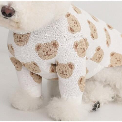 HOKERBAT Korean Version Of Bear Autumn And Winter Warm Early Spring Core Yarn Sleeve Than Bear Pet Sweater Dog Clothes