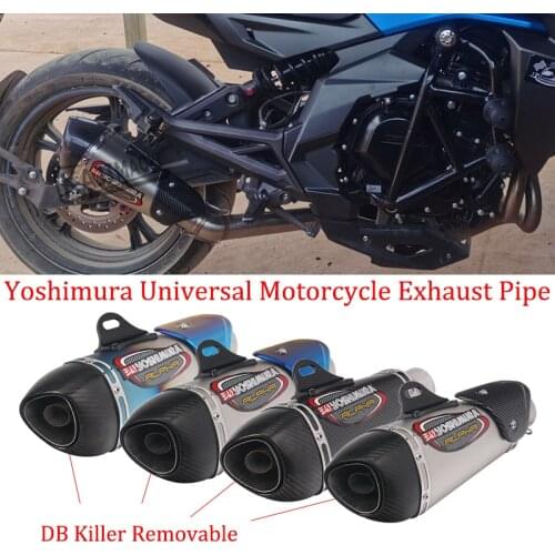 Yoshimura Alpha Universal Motorcycle Exhaust Pipe carbon fiber Modified 51mm Muffler Db Killer Silencer For KTM250300 ER6N Z900
