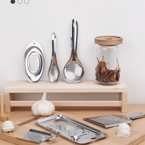 Thickened Stainless Steel Garlic Sauce Square Shovel Shape Melon And Fruit Grinding Two-Way Grinding Kitchen Helper Artifact