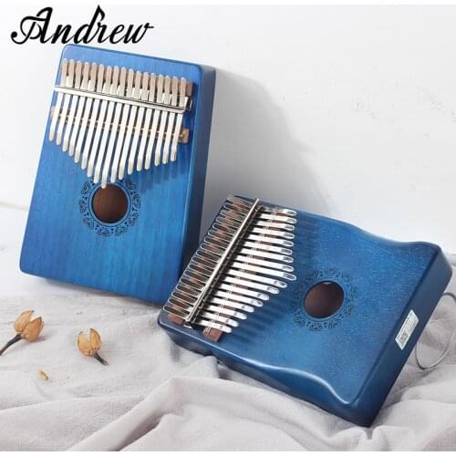 Andrew 17 Key tone notes Kalimba Xylophonebeginner finger piano vibraphone Keyboard solid wood Mahogany Oguman Music instrument