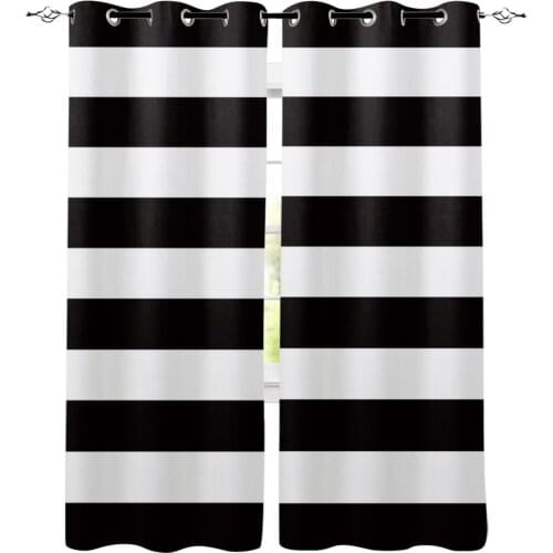 Black and White Stripes Simple Window Treatments Curtains Valance Living Room Decor Kids Room Curtain Swag Window Treatment