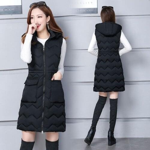 Down cotton vest women autumn and winter 2019 Korean new large medium length coat womens loose and thickened cotton jacket