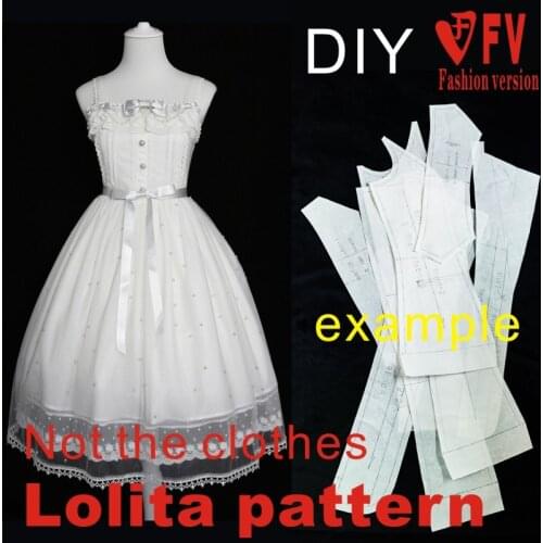 Lolita Skirt Pattern Womens Sling Dress Effect Picture 1: 1 Garment Sewing Drawing LOLI-20