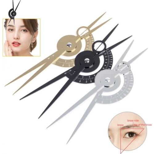 1pc Microblading Three-Point Eyebrow Ruler Permannet Makeup Bow and Arrow Line Ruler Measuring Grooming Stencil Tattoo PMU Tools