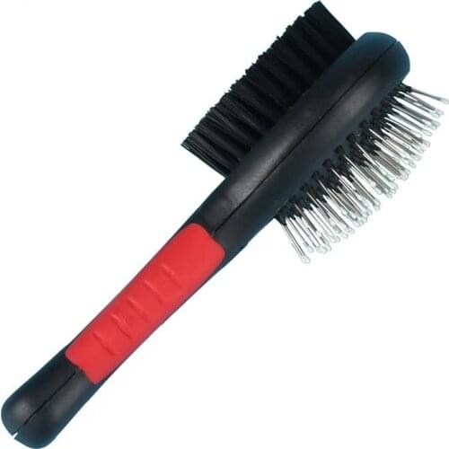 1PC Pet Brush Multifunctional Double-Sided Pet Dog Cat Longcomb Plastic Bath Hair Puppy Massage Handle Grooming Tool Brush New