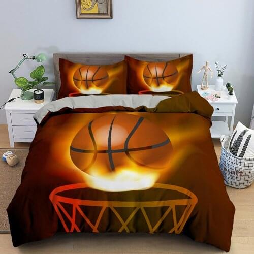 2/3Pcs Basketball Pattern Duvet Cover Luxury Bedding Set For Sport Enthusiast Home Decor Single Twin King Queen Quilt Cover