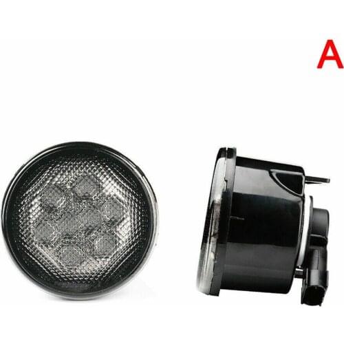 2PCS LED Turn Signal Headlight Smoke Lens Amber Side Light Combination Kit For Jeep Wrangler