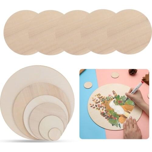 5-30cm Natural Round Unfinished Wood Slices Circles Blank Plaque Soild Color for Wood Craft Wedding Birthday Christmas Ornament