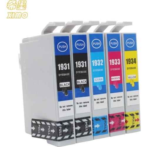 XIMO full ink 5 Pack ink cartridge of T1931 T1932 T1933 T1934 for Epson WorkForce WF-2521/WF-2531/WF-2541 printer