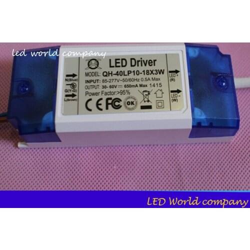 5pcs/lot 10-18x3W Constant Current Driver for 10-18pcs 3W High Power led chip 36w 600ma