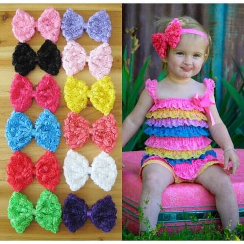 60 PCS/LOT Shabby chic HAIR bow flowers FOR DIY Hair accessories