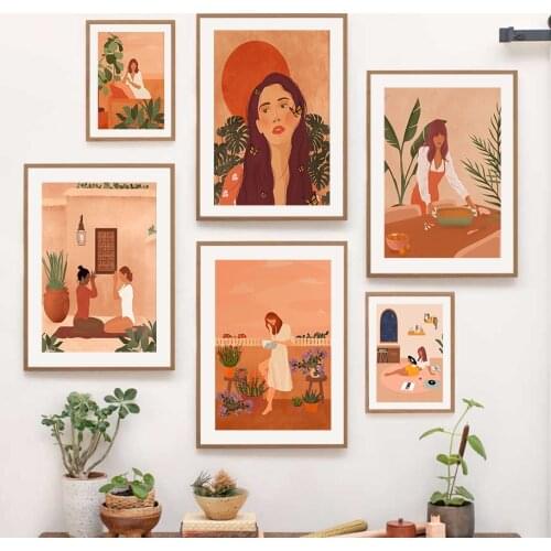 Yoga Woman Monstera Butterfly Lavender Wall Art Canvas Painting Nordic Posters And Prints Wall Pictures For Living Room Decor