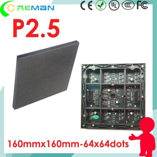 Aliexpress small pixel pitch 2.5mm module led dot matrix , Video wall indoor p2.5 smd led module 64x64 cheap price
