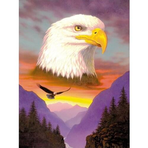 Bald Eagle Purple Canyon Diamond Painting Animal Scenic Round Full Drill Nouveaute DIY Mosaic Embroidery 5D Cross Stitch Pattern