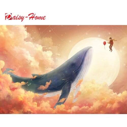 Diamond Painting Animals Cartoon Whale Full Square Round Drill 5D DIY Embroidery Cross Stitch kit Rhinestone Mosaic Home Decor