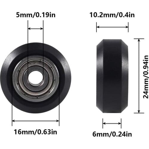 Aokin 5PCS CNC Openbuilds Plastic Wheel Pom with 625ZZ Idler Pulley Gear Passive Round Wheel Perlin Wheel For Ender 3 CR-10S