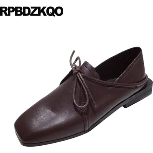 Sandals chinese brown lace up ladies square toe slippers spring autumn mules low heel designer shoes china women cheap black