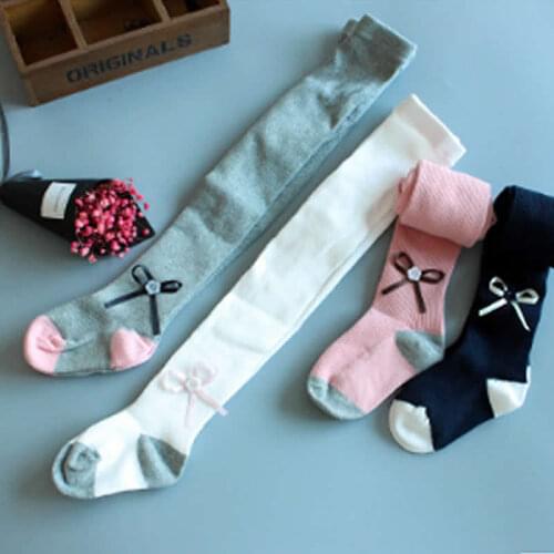 Girls period big PP cotton new baby tights bowknot baby conjoined sox render Girls princess lovely pantyhose kids infant tights