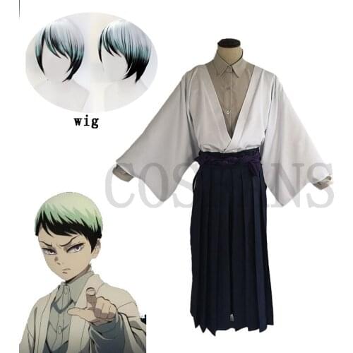 Anime Comic Demon Slayer Kimetsu no Yaiba Cosplay Costumes Tsuyuri Kanawo Cosplay Costume Kimono Black Uniforms Kendo Suits Wig