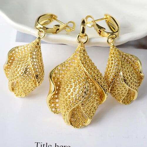 Fashion Jewelry Bohemia Jewelry Sets For Women Earrings Necklace Pendant Flower Jewelry For Engagement Round Jewelry Findings