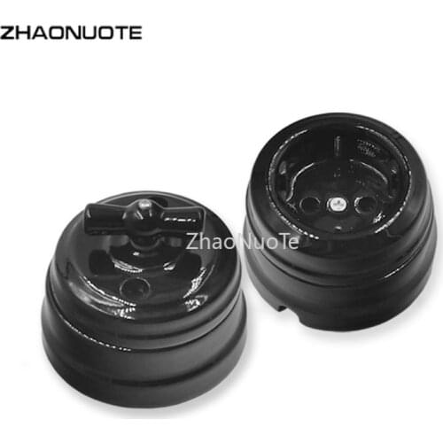 Set High Quality Home Improvement Ceramic Switch Socket European Personality Knob Wall Light Switch Outlet