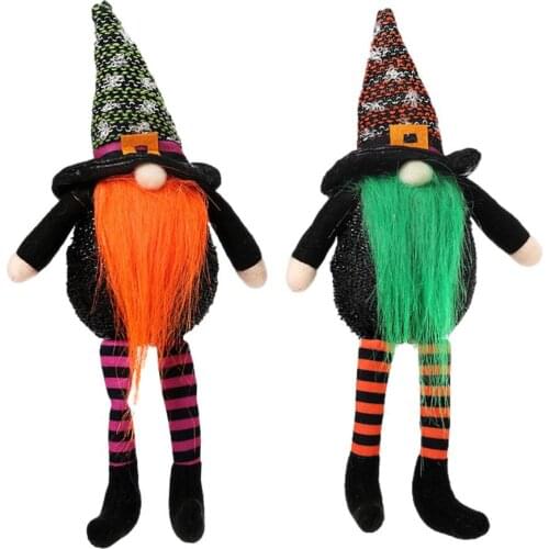 2021 New Halloween Long Legs Faceless Doll Luminous Decorations Faceless Old Man Doll Color-changing Lamp Party Desktop Ornament