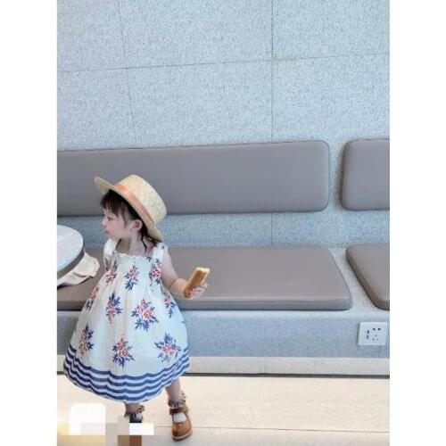 2021 New Summer Girls Skirt Ice Crinkle Suspender Dress