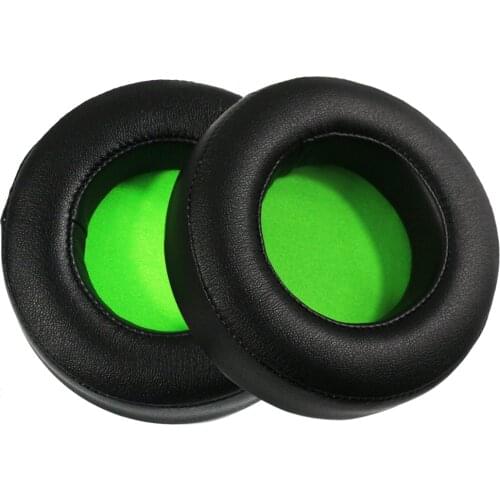 New Replacement Ear Pads Protein Leather Sponge Green Mesh Material Earpads for Raz Kraken 7.1 V2 Pro Headsets