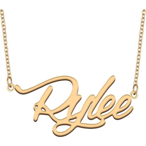 Rylee Name Necklace for Women Stainless Steel Jewelry 18k Gold Plated Nameplate Pendant Femme Mother Girlfriend Gift