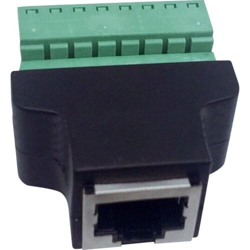 RJ45 with shielded Socket Connector 8P Network Port Female to 8P8C Green Terminal Connector 1PCS