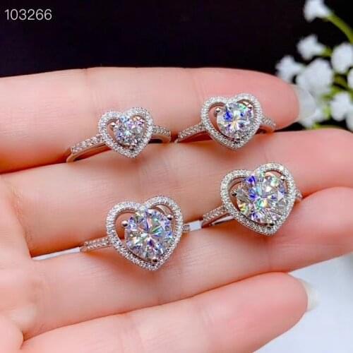 The most popular gemstone this year Classic style, simplest style, various sizes of moissanite, 925 silver ladys ring
