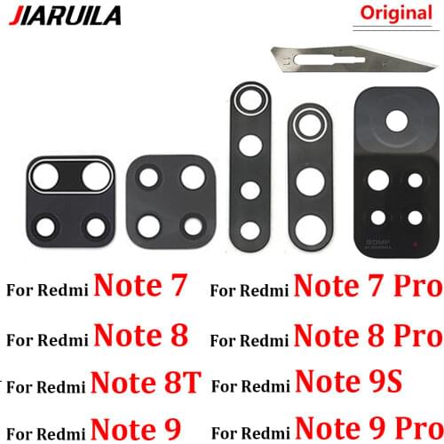 Original For Redmi Note 6 7 8 8T 9S 9 10 Pro Max Back Camera Glass Rear Camera Glass Lens With Sticker Glue Ahesive Replacement