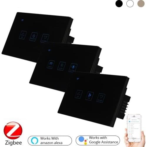 Tuya Zigbee 3.0 Smart Switch Wall Touch Switch US Smart Dimming /Fan/Curtain Switch Tuya/smart life Work With Alexa Google Home