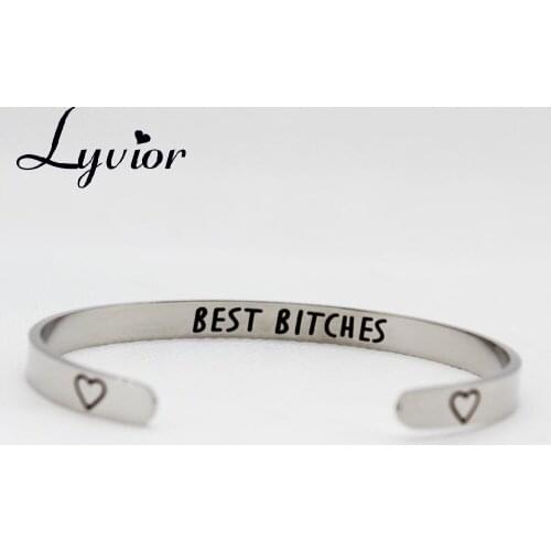 Lyvior Inspirational Bracelets for Women Mom Personalized Gift for Her Engraved Mantra Cuff Bangle Crown Birthday Jewelry