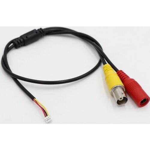 CCTV Camera 3 PIN 1.25mm Video Cable,Cable length about 500mm,For CCTV Camera(DC input + BNC video output)