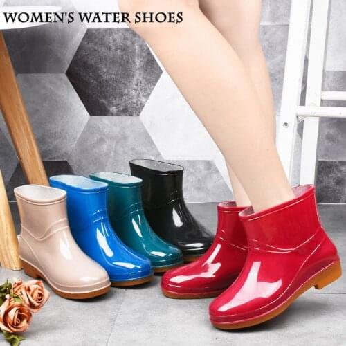 Rain boots women non-slip fashion kitchen ladies rain boots wear-resistant water shoes boots for women waterproof work