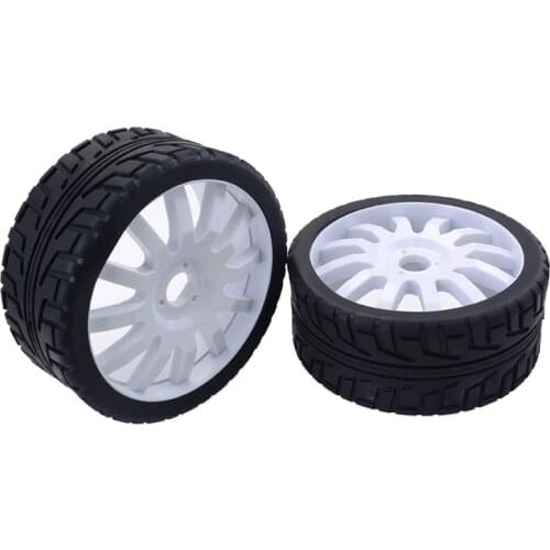 1/8 RC Car Rubber Tyres Plastic Wheels for Redcat HSP HPI Hobao Kyosho Team Losi Carson 1/8 On-road Car 2PCS White/Orange/Black