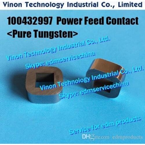 2pcs) Power Feed Contact C001-P (Pure Tungsten) 100432997 12x12x5mm for Robofil 100,200,400,CUT20,30 135022232, 100342166, 342